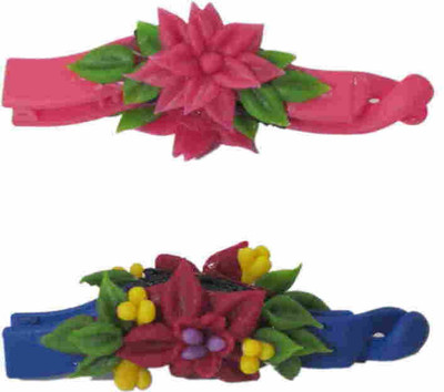 

Advanc Hotline Porcelain clay work fancy banana clip (Combo of 2) Hair Clip(Multicolor)