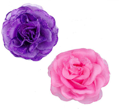 

Majik Rose Flower With Pin Brooch Hair Clip(Purple, Pink)