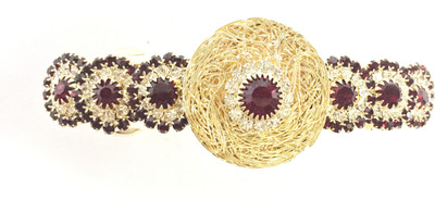 

AccessHer Designer studded back clip hair accessories for Women Hair Clip(Maroon)