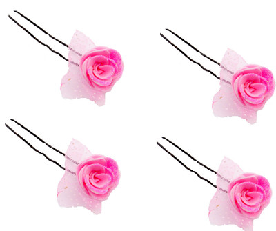

Sanjog Lovely Flower Bun Pin/U Pin For Wedding/Party Hair Clip(Pink)