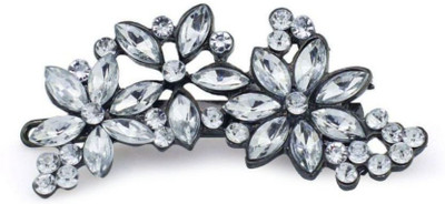 

2014 shoppers stop flower crystal Hair Clip(Silver)