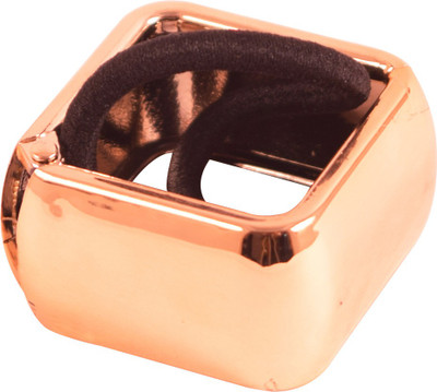 

Style Tweak Rose Gold Square Hair Cuff Ponytail Holder Rubber Band(Gold)