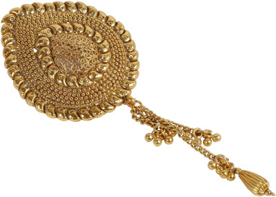 Muchmore Traditional Ethnic Design Crystal Made Partywear Hair Pin Hair Clip(Gold)