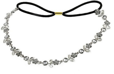 

Young & Forever Princess Crystal & Pearl Floral Vine Head Band(Silver, White, Black)