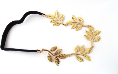 

GalexiaR New Fashion Vintage Style Golden leaf leaves Elastic Hair Wear Head Band(Gold)