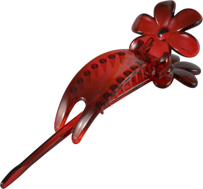 

Sarah Floral Slide-In Banana Clip(Red)