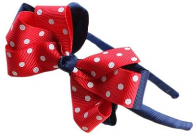 

Angel Closet Bow with polka dots Hair Band(Red)