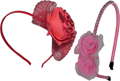 

GD Red Bow & Pink Floral Hair Accessory Set(Red, Pink)