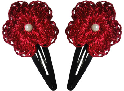 

Threads N Ribbons Red Crochet Hair Clip, Tic Tac Clip(Red)