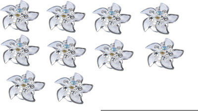

Pink Rose Charm (10 Pins) Hair Pin(White)