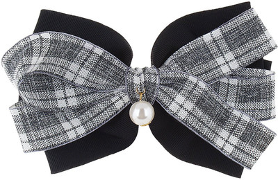 

Fayon Chic Stylish White Printed Bow Style Black Hair Clip(White)
