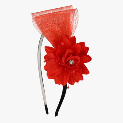 

Pink Rose Charm Hair Band(Red)