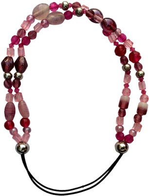 

B-Fashionable Double Line Bead Hair Band(Pink)