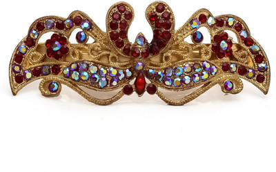 

Be You Red-Blue Stones Work Hair Clip(Red)