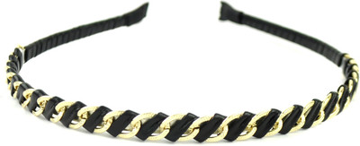 

Blur Black Cord Metal Chain Hairband Head Band(Black)