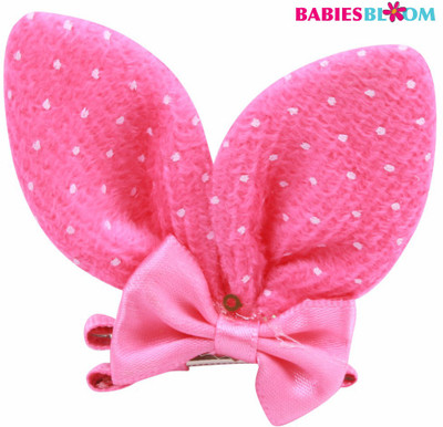 

Babies Bloom Imported Bunny Flower Hair Bows Tie Grooming Hair Clip(Pink)