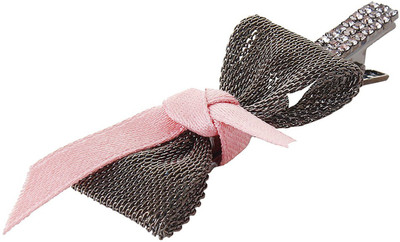 

Fayon Chic Stylish Peach Lace With Grey Bow Hair Pin(Pink)