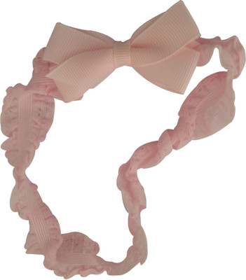 

NeedyBee NewBorn Baby Little Girls Light Pink Bow Soft Lace Head Band(Pink)