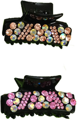 

GRACE FASHION VILLA set of 2 american Diamond Hair Clip(Multicolor)