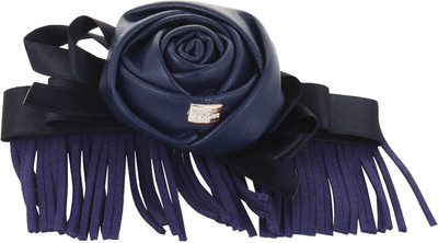 

Fayon Daily Casual Work Blue Leather Rose Hair Clip(Blue)