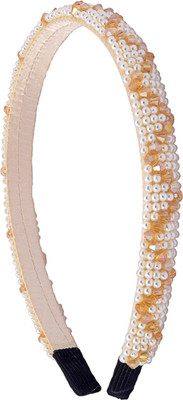 

The Ethnic Wears Metal Alloy, Silk Covered Band, Beeds, Crystal & CZ Stones, etc. Hair Band(Multicolor)
