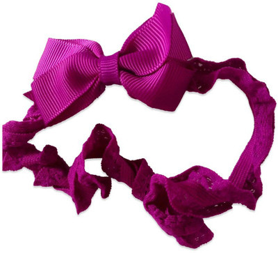 

NeedyBee Comfort Purple NewBorn Infant Little Girls Baby Soft Lace Head Band(Purple)