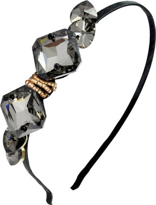 

Sarah Square Shape faux Stones Bow Hair Band(Black)