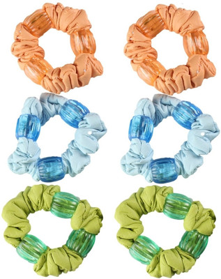 

AccessHer Plain Beaded Leather Rubber Band(Yellow, Blue, Orange)