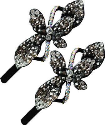 

Glitters Online Blackish Silver Colour American Diamond Hair Clip