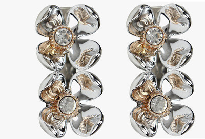 

Pink Rose Charm Hair Clip(Silver)