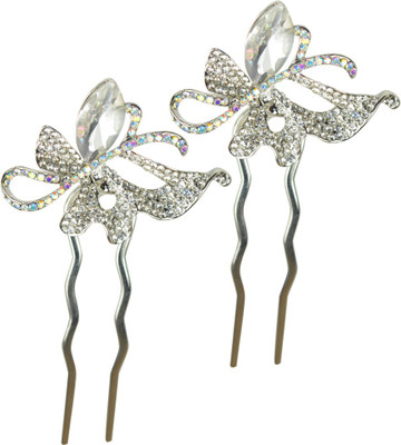 

Glitters Online White Colour American Diamond Hair Pin(White)