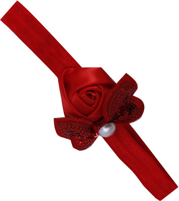 

Pikaboo Sequin Bow With Rose Flower Head Band(Red)