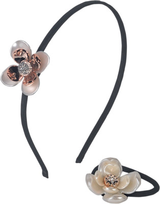 

Sagunya Stylish Floral Hair Band(Gold, White)