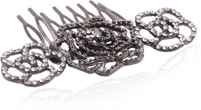 

Sparkle Street Rose Trio Hair Claw(Black)