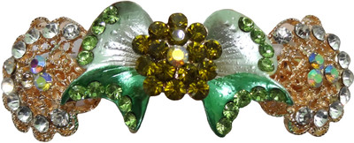 

Shreya Collection Fashion Green Colour Stone Studded Hair Clip Back Pin(Multicolor)