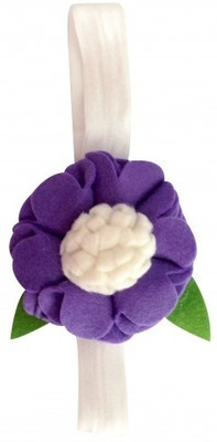 

NeedyBee Baby with Felt Flower - Newborn to Five Years (Stretchable) Head Band(White and Purple)