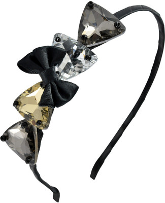 

Sarah Bow Faux Stones Hair Band(Black)
