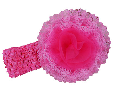 

AkinosKIDS Flower Chiffon Lace Baby Head Band(Pink)