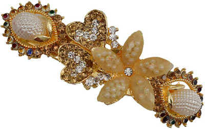

Taj Pearl Designer Hair Clip(Gold)