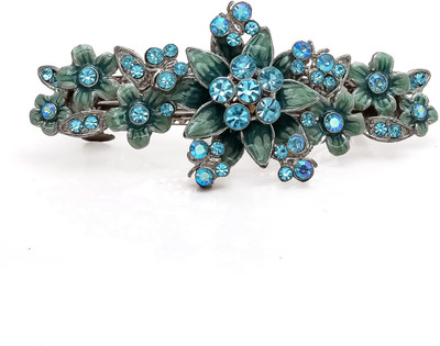 

Be You Light-Blue Stones Meena Work Hair Clip(Blue)