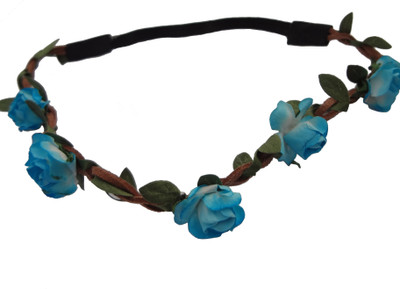 

Rigo Blue floral tiara style headband Head Band(Blue)