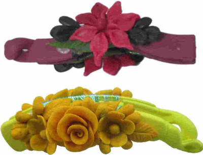 

Advanc Hotline Porcelain clay work fancy banana clip (Combo of 2) Hair Clip(Multicolor)