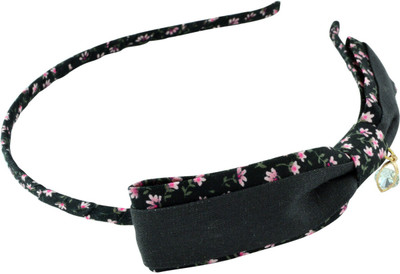 

Sarah Floral Bow with Charm Hair Band(Black)