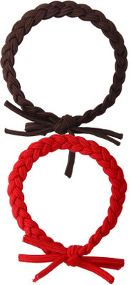 20 Dresses Braided In Knots Rubber Band(Red, Brown)