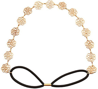 

Young & Forever Golden Roses Touch Head Band(Gold)