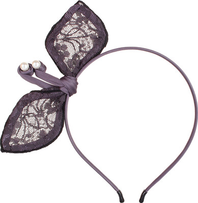 

ILU Black Hair Band Feather Bow Knot Pearl Crystal Fitness Fashion Plastic Accessory Beauty Styling Hair Accessories Women Girls Hair Band, Head Band, Hair Clip(Black)