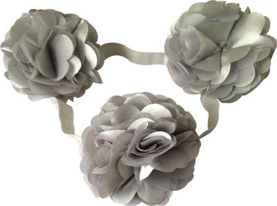 

NeedyBee Newborn, Toddlers Toe Blooms Barefoot Sandals and Rosset Headband Set Hair Accessory Set(Grey)