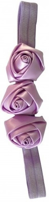 

NeedyBee Lace Elastic with Satin Roses Head Band(Purple)
