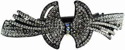 

Glitters Online Blackish Silver Colour American Diamond Hair Clip(Silver)
