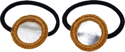 

Dchica Shiny and Chic Mirrorwork Rubber Band(Gold)